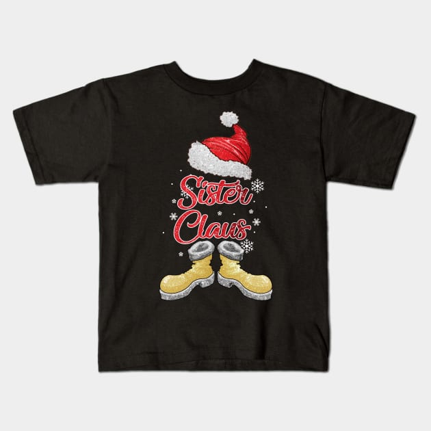 Santa Sister Claus Merry Christmas Matching Family Group Kids T-Shirt by Terryeare